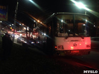На улице Пузакова пассажирский автобус съехал с дороги, Фото: 6