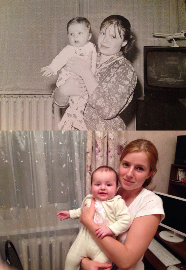 Моя мама, я и моя дочь. 26 лет между снимками. Любовь и нежность, устремленная в будущее.