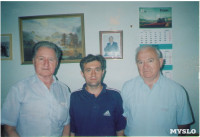 С олимпискими чемпионами. Слева на право А.Парамонов. Н. Шалунов, Н. Симонян , Фото: 2