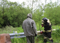 МЧС расчищает русло реки в с.Дедилово, Фото: 4