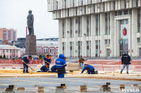 На площади Ленина начали устанавливать Губернский каток и главную ёлку Тулы, Фото: 15
