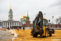 На площади Ленина начали устанавливать Губернский каток и главную ёлку Тулы, Фото: 25