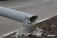 На проспекте Ленина в Туле столб упал на проезжую часть, Фото: 7