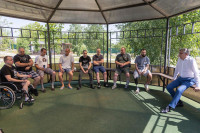 Дмитрий Миляев посетил госпиталь ветеранов войн и труда, где проходят реабилитацию участники СВО, Фото: 11