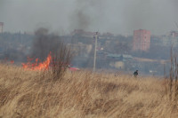 Возгорание сухой травы напротив ТЦ "Метро", 7.04.2014, Фото: 33