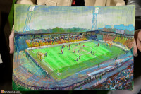 Тульские художники зарисовывали самые яркие моменты матча «Арсенала» с «Уфой» в «прямом эфире», Фото: 1