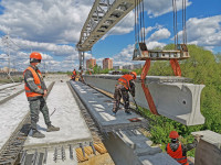 Восточный обвод: Строительство моста через Упу, Фото: 16