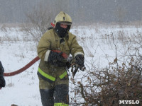 Тульские огнеборцы ликвидировали условное  возгорание в селе Прудное, Фото: 17